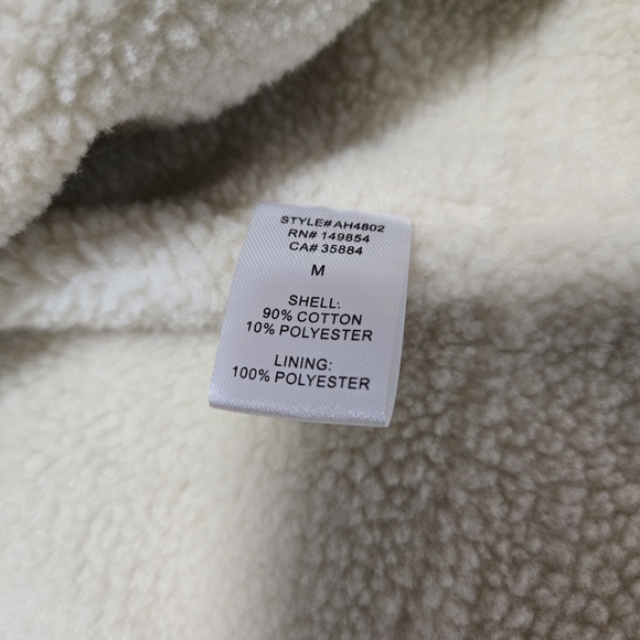 Sadie & Sage Cream Medium Sherpa Jacket - Picture 3 of 3